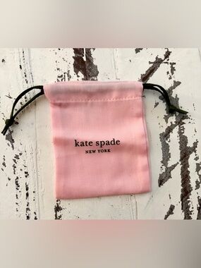 kate spade Small Pink Drawstring Pouch with Black Logo